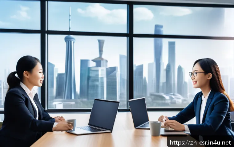 사회적 책임 경영 직무 인터뷰 준비 팁 - A modern corporate office meeting room scene showing a diverse group of professionals in business at...